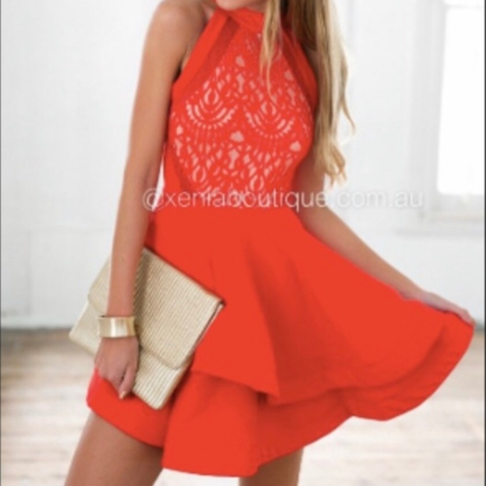Red cocktail dress